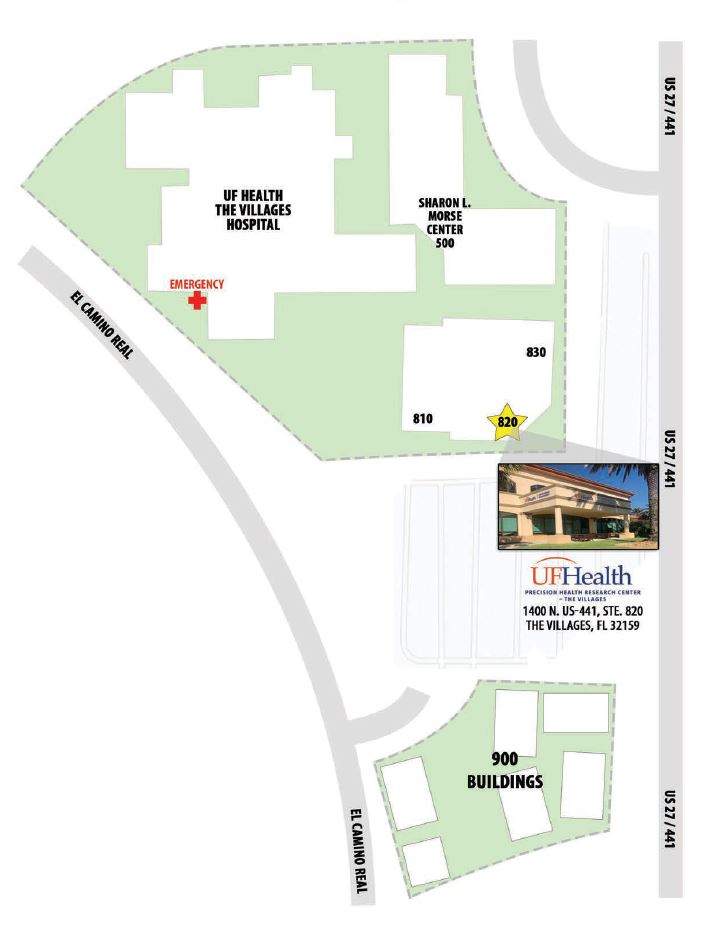 Map to The UF Health Precision Health Research Center